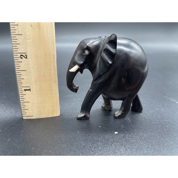 Hand Carved Wooden Elephant Family Mama And Babies Set Of 3 Vintage Elephants - Picture 12 of 15